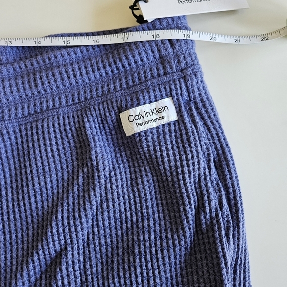 Calvin Klein Performance Plus blue waffle knit thermal activte lounge pants 2X - Picture 13 of 16